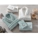 Mint-Cream Jacquard Family Robe/Bathrobe Set Rosel Bukle