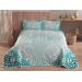 Shine Printed Quilted Double Bedspread Green