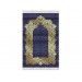 Sultani Velvet Prayer Rug Navy Blue