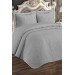 Ultrasonic Quilted Ivory Double Bedspread Gray