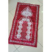 Embroidered Velvet Prayer Rug Red