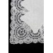 Tablecloth/Table Cover Of Velvet Fabric/Velour, Silver-Cream Color Yasemin