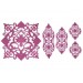 Velvet Living Room Tablecloth Set Of 5 Pieces Zambak Violet