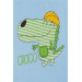 بربتوز يبي ولادي بأزرار كبس وطبعة التمساح السعيد/أزرق(9أشهر-3سنوات)