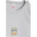 Baby Boy Snap Snap Body Letter Printed Gray (9 Months-3 Years)
