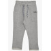 Baby Boy Sweatpants Beige Melange With Pocket And Lace Accessory (9 Months-3 Years)