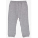 Baby Boy Sweatpants Printed Light Gray Melange (9 Months-3 Years)