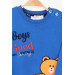 Baby Boy Tracksuit Suit Bear Embroidered Saxe Blue (9 Months-1.5 Years)