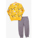Baby Boy Tracksuit Suit Print Patterned Yellow (1-4 Years)