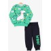 Baby Boy Tracksuit Suit Print Patterned Green (1-2 Years)