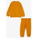 Baby Boy Tracksuit Set Mustard Yellow With Crest And Snap On Shoulders (6-24 Months)