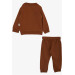 Baby Boy Tracksuit Set Brown With Crest And Snap On Shoulders (6-24 Months)