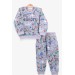 Baby Boy Tracksuit Set Printed Patterned Gray (6 Months-2 Years)