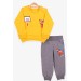 Baby Boy Tracksuit Set Printed Yellow (9 Months-1 Years)