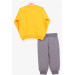 Baby Boy Tracksuit Set Printed Yellow (9 Months-1 Years)
