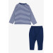 Baby Boy Tracksuit Set With Pockets And Buttons Accessories Dark Blue (6 Months-2 Years)