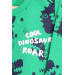 طقم بدلة رياضية للأولاد مزين برسمة ديناصور لون أخضر (1-1.5 سنة)
