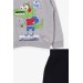 Baby Boy Tracksuit Set Skateboarder Crocodile Printed Gray Melange (2-5 Ages)