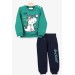 Baby Boy Tracksuit Set Mini Dinosaur Embroidered Green (1-1.5 Years)