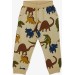 Newborn Boy's Sports Pajama Set Dinosaur Print Cream Color (9Mths-3Yrs)