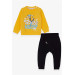 Baby Boy Tracksuit Set Sling Printed Yellow (9 Months-3 Years)