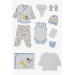 Baby Boy Hospital Release Pack Of 10 Safari Themed Embroidered White (0-3 Months)