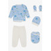 Baby Boy Hospital Release Set Of 5 Sky Themed Light Blue (3 Months)