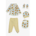 Baby Boy Hospital Release Set Of 5 Cute Lion Pattern White (0-3 Months
