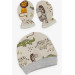 Baby Boy Hospital Release Pack Of 5 Cute Animals Patterned Cream (0-3 Months)