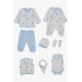 Baby Boy Hospital Release 8 Pack Rainbow Patterned White (0-3 Months)