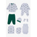 Baby Boy Hospital Release Pack Of 8 Cactus Patterned White (0-3 Months)