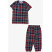 Baby Boy Short Sleeve Pajama Set Plaid Patterned Mixed Color (9 Months-3 Years)