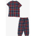 Baby Boy Short Sleeve Pajama Set Plaid Patterned Mixed Color (9 Months-3 Years)