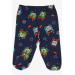Baby Boy Booties Bottom Cute Train Patterned Navy (0-3 Months-)
