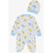 Baby Boy Booties Jumpsuit Fun Dinosaur Patterned White (0-6 Months)
