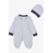 Baby Boy Booties Jumpsuit White With Tiny Polka Dot Pattern (0-6 Months)