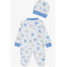 Baby Boy Booties Rompers Cute Baby Elephant Patterned White (0-3 Months-6 Months)
