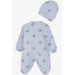 Baby Boy Booties Jumpsuit Cute Elephant Pattern Baby Blue (0-6 Months)