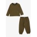 Baby Boy Pajamas Set Patterned Khaki Green (9 Months-3 Years)
