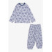 Baby Boy Pajama Set White With Sky Theme Balloon Pattern (9 Months-3 Years)