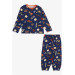 Baby Boy Pajama Set Heavy Equipment Themed Dark Blue (9 Months-1 Years)
