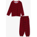 Baby Boy Pajama Set Checkered Pattern Red (9 Months)
