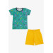 Baby Boy Pajamas Set Joyful Animal World Friendship Theme Green (9 Months-3 Years)
