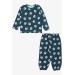 Baby Boy Pajama Set Paw Patterned Emerald Green (9 Months-3 Years)