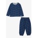 Baby Boy Pajama Set Racket Patterned Navy Blue (9 Months-3 Years)