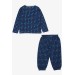 Baby Boy Pajama Set Racket Patterned Navy Blue (9 Months-3 Years)