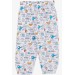 Newborn Baby Boys Pajamas Set White Print (9 Months-3 Years)