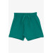 Baby Boy Shorts Waist Elastic Laced Basic Green (9 Months-3 Years)