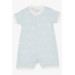 Baby Boy Shorts Rompers Paw Patterned Light Blue (0-9 Months)