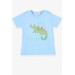 Newborn Baby Boy T-Shirt 100% Cotton Printed Color Light Blue (9Mths-3Yrs)